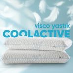 Pillow Market Ortopedik Isı Emici Cool Actıve Uyku Yastığı - Isı Kontrollü Akıllı Visco Yastık Terleme Önleyici - Standart - Mavi - Beyaz