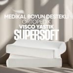Pillow Market Ortopedik Visko Yastık - Boyun Düzleşmesi Için Tek Taraflı Visco Yastık [süper Soft] - Standart - Beyaz