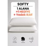 Pillow Market Softy Ortopedik Visco Yastık 2'li Set 1 Adet Yedek Kılıf- Boyun Destekli Yıkanabilir Kılıf 60X40 cm - 60 x 40 x 15 cm - Beyaz