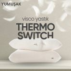 Pillow Market Termoswitch Visko Yastık [hava Kanallı] Isı Dengeleyici Lüks Tombul Ortopedik Uyku Yastığı 1 Adet - Standart - Gri