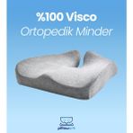 Pillowart Visco Oturma Simidi Koltuk Minderi – & Kuyruk Sokumu Destekli Gri