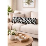 Piloji Zebra Desenli Uzun Dekoratif Yastık 25x100 cm - Uyku Arkadaşı Hamile Yastığı Elyaf Dolgulu Kırlent