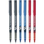 Pilot Bx V5 Çeşitli Hi-Tecpoint Ekstra Ince Tükenmez Kalem, 0,5 mm Uç Ucu 0,3 mm Genişlik (6'lı Paket) 2 Mavi + 2 Siyah + 2 Kırmızı - Standart