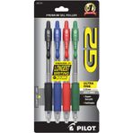 Pilot G2 geri çekilebilir Premium Jel Ink Roller Ball Pens, ultra Fine Point, 4-Pack, Assorted Colors, Black/Blue/RED/Green dahil (31276) by Pilot