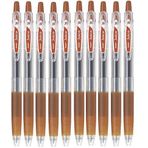 Pilot meyve suyu 0.38 mm Gel Ink Ballpoint Pen, Brown Ink, Value set of 10 with Ecology Sticky Notes