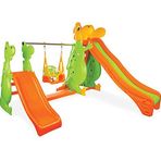 Pilsan Çift Kaydıraklı Dinozor Salıncak Seti