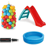 Pilsan Funny Kaydırak + 114 cm Havuz + 100'lü Top ve Pompa Seti