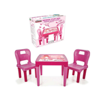 Pilsan İki Sandalyeli Pembe Çocuk Ders Çalışma Masası