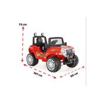 PİLSAN Ranger 2025 Model Direksiyondan Kontrollü Akülü Araba 12 Volt (UZAKTAN KUMANDALI) Kırmızı