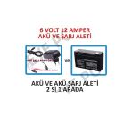 Pilsan Uyumlu Çocuk Oyuncak Akülü Araba 6V 12 Ah 6 Volt 12 Amper Akü Ve Şarj Adaptörü