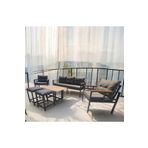 Pimango Pi Elize Bahçe ve Balkon Mobilyası 3+1+1 Sehpalı ve Antrasit 2 Puflu
