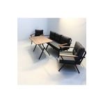 Pimango Pi Locca Bahçe Balkon Mobilyası Antrasit 3+1+1 Ve Perla Çam Masa
