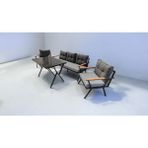 Pimango Pi Locca Bahçe Balkon Mobilyası Antrasit Gri 3+1+1 ve Perla Masa - Antrasit - Gri