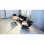 Pimango Pi Locca Bahçe Balkon Mobilyası Gri Antrasit 3+1+1 ve Perla Çam Masa - Antrasit - Gri