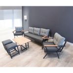 Pimango Pi Locca Bahçe Ve Balkon Mobilyası Antrasit Gri 3+1+1 Sehpalı Ve 2 Puflu - Antrasit - Gri