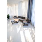 Pimango Pi Locca Bahçe ve Balkon Mobilyası Antrasit Gri 3+1+1 Sehpalı ve Gri Puflu - Antrasit - Gri