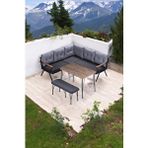 Pimango Pielize Demonte Metal Mutfak,balkon Ve Bahçe Takımı,köşe Takımı 180x180 Antrasit Gri