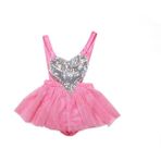 Pimento Bebek Parti Elbise - 3 - 6 Ay - Açık Pembe - Gri