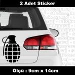 Pimli El Bombası Görünümlü Bomba Sticker - 2 Adet Araba Kask Motosiklet Laptop Tablet Pc Atv Uyumlu Sticker 2 Adet