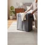 Pimula Home Gri Çift Gözlü Keçe Çamaşır Sepeti – Renkli/beyaz Ayırma Bölmeli, Deri Detaylı - 53 x 33