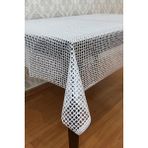 Pimula Home Pvc Şeffaf kaplamalı masa örtüsü Hasır_1032-B - 140 x 180 cm - Beyaz