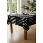 Pimula Home Su Itici Muşamba Kaplı Pamuklu Masa Örtüsü 140X140 cm | Piknik & Yer Sofrası Uyumlu - Siyah - 140 x 140 cm