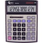 Pin 104 Masaüstü Hesap Makinesi Güneş Enerjili 14 Haneli Fonksiyonel Kullanım Siyah-Gri