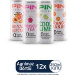 Pin Ayrılmaz Dörtlü Soğuk Çay Deneme Paketi 12 Adet 250ML Ice Tea