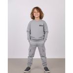 Pin Erkek Çocuk Oversize Sweat & Kargo Jogger Eşofman Altı Takımı – Gri - 0-Gri - 4 - 5 Yaş