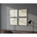 Pina Company 4'lü Ekonomik Paket A4 Pleksi Duvar Sertifika Çerçevesi - Şeffaf Vidalı Diploma ve Duyuru Panosu Seti