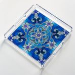 Pina Company Elegans Desenli Pleksi Kahve Çay Sunum Servis Tepsisi Akrilik 25CMX25CM