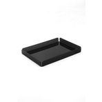 PİNA COMPANY Siyah Pleksi Çay Kahve Sunum Servis Tepsisi Ofis Masa Üstü Evrak Düzenleyici-Banyo Organizer 30x22cm