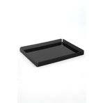 PİNA COMPANY Siyah Pleksi Çay Kahve Sunum Servis Tepsisi Ofis Masa Üstü Evrak Düzenleyici-Banyo Organizer 40x30cm