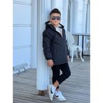 Pina Kids Erkek Çocuk Kapüşonlu İçi Kürklü Mont Km3050 Siyah