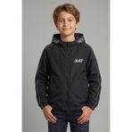 Pina Kids Erkek Çocuk Kapüşonlu Kolları Şeritli Baskılı Bondik Kumaş Mevsimlik Mont MM5011