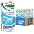Pınar 1 lt 12'li Yarım Yağlı Süt