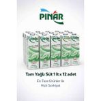 Pınar 1lt Tam Yağlı Süt 1lt x 12 Adet