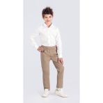 Pınar Bebe Erkek Çocuk Beli Lastikli Okul Pantolonu - Camel - 15 Yaş