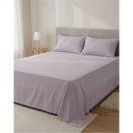 Pınar Home Collection %100 Organik Pamuk Kumaş Düz (Lastiksiz)Çarşaf+Yastık Kılıfı***(Sipariş Öncesi Ebat Seçimi Yapınız ) - Açık Lila - 240 x 260