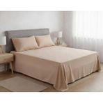 Pınar Home Collection %100 Organik Pamuk Kumaş Düz (Lastiksiz)Çarşaf+Yastık Kılıfı***(Sipariş Öncesi Ebat Seçimi Yapınız ) - Bej - 160 x 240
