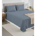 Pınar Home Collection %100 Organik Pamuk Kumaş Düz (Lastiksiz)Çarşaf+Yastık Kılıfı***(Sipariş Öncesi Ebat Seçimi Yapınız ) - İndigo - 160 x 240