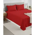 Pınar Home Collection %100 Organik Pamuk Kumaş Düz (Lastiksiz)Çarşaf+Yastık Kılıfı***(Sipariş Öncesi Ebat Seçimi Yapınız ) - Kırmızı - 240 x 260