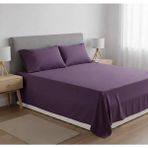 Pınar Home Collection %100 Organik Pamuk Kumaş Düz (Lastiksiz)Çarşaf+Yastık Kılıfı***(Sipariş Öncesi Ebat Seçimi Yapınız ) - Koyu Mor - 160 x 240