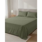 Pınar Home Collection %100 Organik Pamuk Kumaş Düz (Lastiksiz)Çarşaf+Yastık Kılıfı***(Sipariş Öncesi Ebat Seçimi Yapınız ) - Koyu Yeşil - 240 x 260