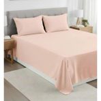Pınar Home Collection %100 Organik Pamuk Kumaş Düz (Lastiksiz)Çarşaf+Yastık Kılıfı***(Sipariş Öncesi Ebat Seçimi Yapınız ) - Pudra - 240 x 260
