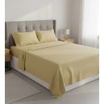 Pınar Home Collection %100 Organik Pamuk Kumaş Düz (Lastiksiz)Çarşaf+Yastık Kılıfı***(Sipariş Öncesi Ebat Seçimi Yapınız ) - Sarı - 160 x 240