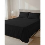 Pınar Home Collection %100 Organik Pamuk Kumaş Düz (Lastiksiz)Çarşaf+Yastık Kılıfı***(Sipariş Öncesi Ebat Seçimi Yapınız ) - Siyah - 160 x 240