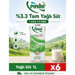 Pınar Tam Yağlı Süt 1lt x 6 Adet