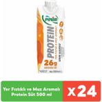 Pınar Yer Fıstıklı Ve Muz Aromalı Protein Süt 500 Ml X 24 Adet