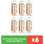 Pınar Yer Fıstıklı ve Muz Aromalı Protein Süt 500 ml x 6 adet